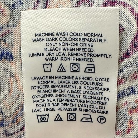 Lands’ End Blue Notch Neckline Paisley Jersey Knit Dress - Picture 11 of 12